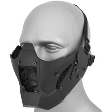 WoSport Adjustable Retro Mecha Half Face Mask - BLACK