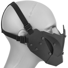 WoSport Adjustable Retro Mecha Half Face Mask - BLACK