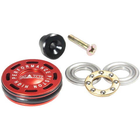 Maxx Model CNC Aluminum Double O-Ring Ball Bearing AEG Piston Head - RED