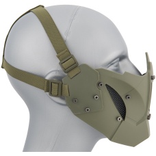 WoSport Adjustable Retro Mecha Half Face Mask - OD GREEN