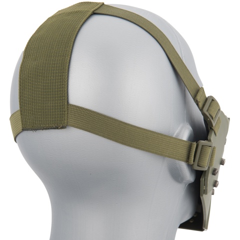 WoSport Adjustable Retro Mecha Half Face Mask - OD GREEN