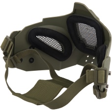 WoSport Adjustable Retro Mecha Half Face Mask - OD GREEN