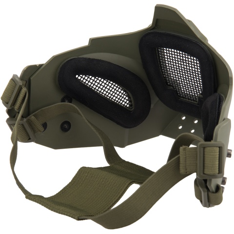 WoSport Adjustable Retro Mecha Half Face Mask - OD GREEN