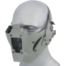 WoSport Adjustable Retro Mecha Half Face Mask - GRAY