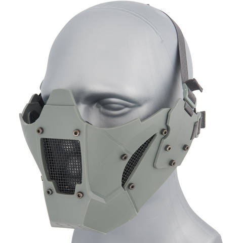 WoSport Adjustable Retro Mecha Half Face Mask - GRAY