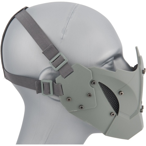 WoSport Adjustable Retro Mecha Half Face Mask - GRAY