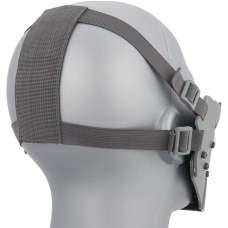 WoSport Adjustable Retro Mecha Half Face Mask - GRAY