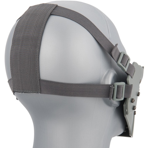 WoSport Adjustable Retro Mecha Half Face Mask - GRAY