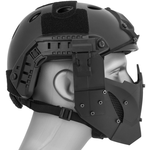 WoSport Adjustable Retro Mecha Half Face Mask - GRAY