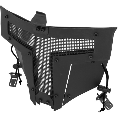 WoSport Adjustable T-Shaped Mesh Full Face Mask - BLACK