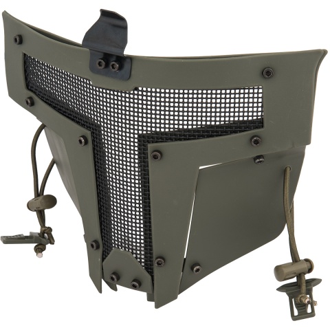 WoSport Adjustable T-Shaped Mesh Full Face Mask - OD GREEN