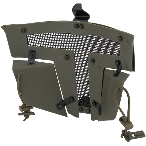 WoSport Adjustable T-Shaped Mesh Full Face Mask - OD GREEN