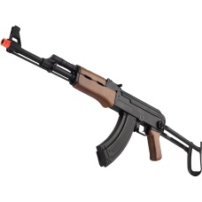 JG Full Metal AK-47 Faux Wood Metal Gearbox AEG Rifle - BLACK