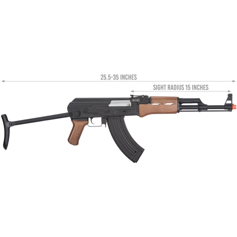 JG Full Metal AK-47 Faux Wood Metal Gearbox AEG Rifle - BLACK