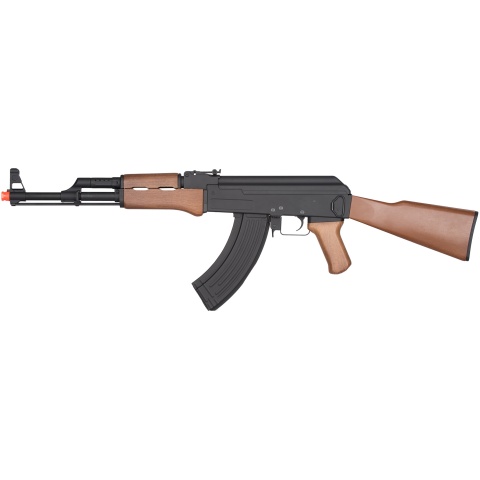 JG Full Metal AK-47 Full Stock Faux Wood AEG Rifle - BLACK