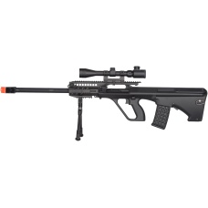 JG Quad RIS AUG JG0446A Marksman Airsoft AEG Rifle - BLACK