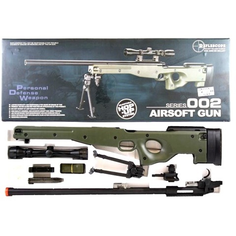 AGM MK96 Bolt Action Sniper Rifle w/ 3-9x Scope and Bipod - OD GREEN