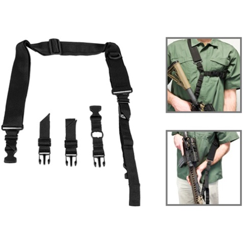 NcStar 2 Point Tactical Sling System (Convertible) - Black