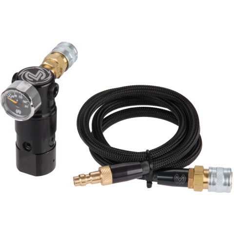 Wolverine Airsoft Storm On-Tank Regulator w/ Remote Line - BLACK