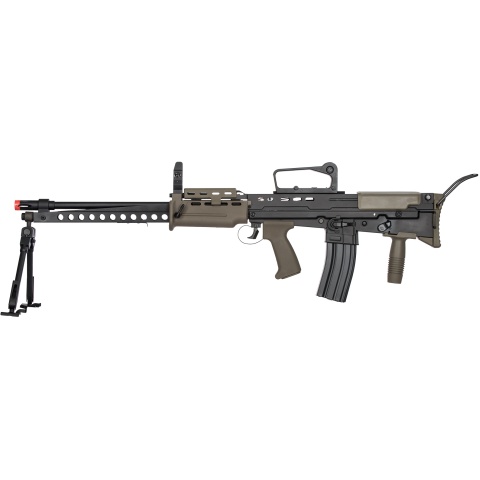ICS L86 A2 Light Support Weapon Bullpup LSW Airsoft AEG Rifle (Color: Black / OD Green)