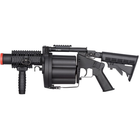 ICS 6 Round 40mm Airsoft Revolving Grenade Launcher - BLACK