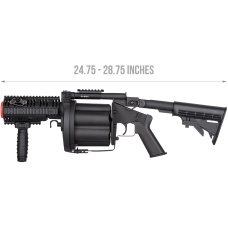 ICS MGL SB Airsoft 6-Round Revolving Grenade Launcher w/ Rail Attachment System (Color: Black)