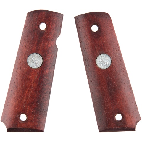 Double Bell M1911 Dark Wood Airsoft Pistol Grip Plates