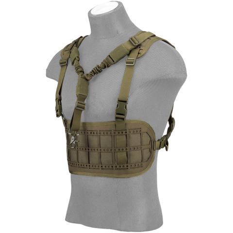 Lancer Tactical Laser Cut Airsoft Chest Rig w/ Sling - OD GREEN