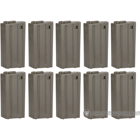 ARES 10 Pack 20 Round Low Capacity Airsoft M4/M16 Magazines - GRAY
