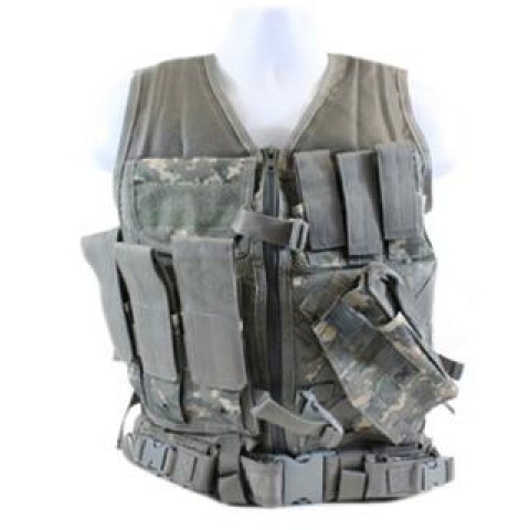NcStar Airsoft Cross Draw Tactical Vest w/ Holster - ACU
