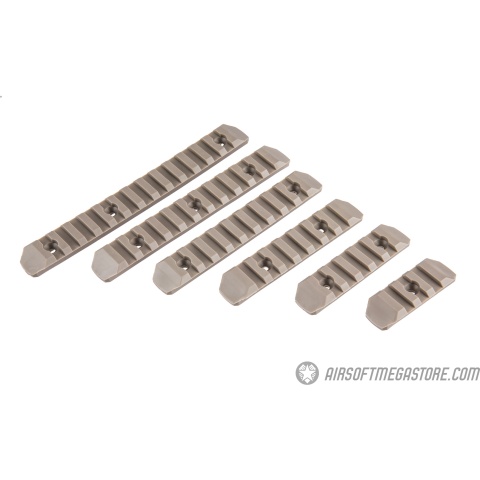 Atlas Custom Works 6 Piece KeyMod Polymer Picatinny Rail Set - TAN