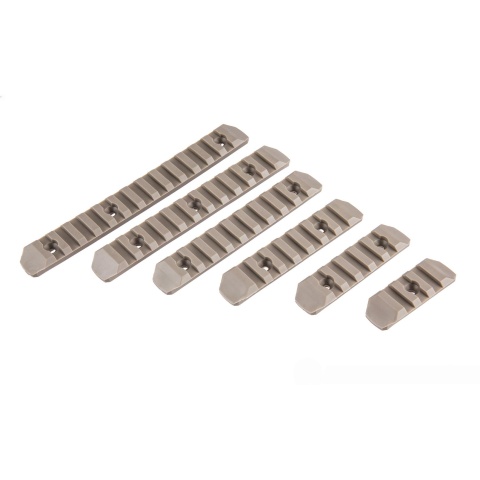 Atlas Custom Works 6 Piece KeyMod Polymer Picatinny Rail Set - TAN