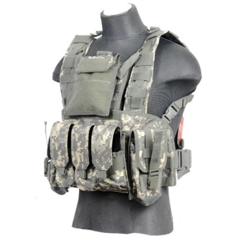 Lancer Tactical M4 MOLLE Modular Chest Rig (1000D Nylon) - ACU