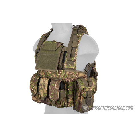 Lancer Tactical 1000D Nylon MOLLE Modular Chest Rig - PC GREEN