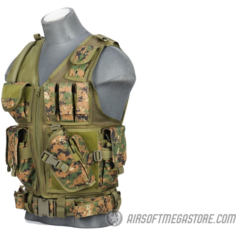 Lancer Tactical 1000D Nylon Crossdraw Vest - DIGITAL MARPAT