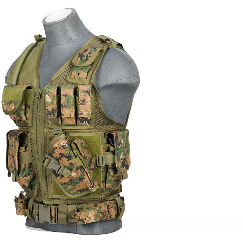 Lancer Tactical 1000D Nylon Crossdraw Vest - DIGITAL MARPAT