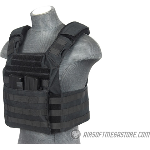 Lancer Tactical 1000D Attack MOLLE Plate Carrier V2 - BLACK