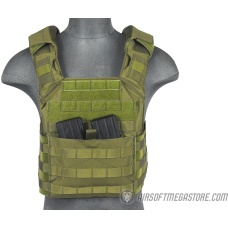 Lancer Tactical 1000D Speed Attack MOLLE Plate Carrier V2 - OD GREEN