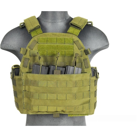Lancer Tactical 1000D Nylon Airsoft MOLLE Tactical Vest (OD Green)