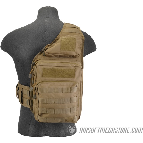 Lancer Tactical 1000D Nylon Airsoft Messenger Shoulder Bag - TAN