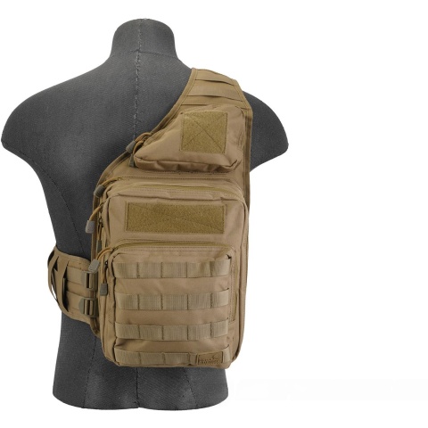 Lancer Tactical 1000D Nylon Airsoft Messenger Shoulder Bag - TAN