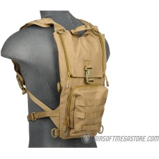 Lancer Tactical 1000D Nylon Airsoft Lightweight Hydration Backpack - TAN
