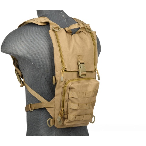Lancer Tactical 1000D Nylon Airsoft Lightweight Hydration Backpack - TAN