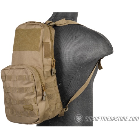 Lancer Tactical 1000D Nylon Airsoft Molle Hydration Backpack (Color: Tan)