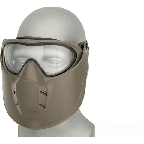 Valken VSM Switch Therm Flip Up Face Shield Airsoft Goggles - OD GREEN/CLEAR