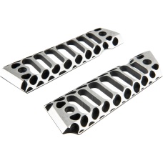 Atlas Custom Works Skeletonized Cobra Airsoft Pistol Grip Covers for M1911 GBB - SILVER/BLACK