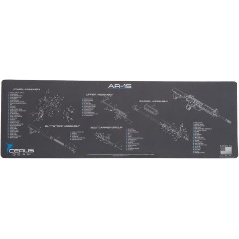 Cerus Gear Schematics for AR-15 Rifle Promat Gun Mat - GRAY