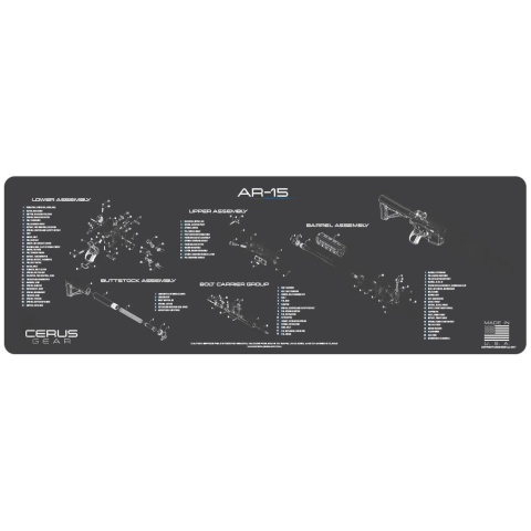 Cerus Gear Schematics for AR-15 Rifle Promat Gun Mat XXL - GRAY