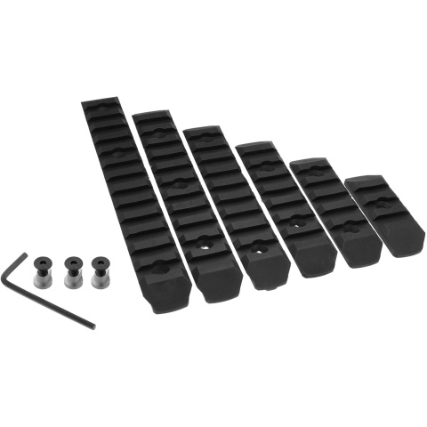 Atlas Custom Works 6 Piece KeyMod Polymer Picatinny Rail Set - BLACK