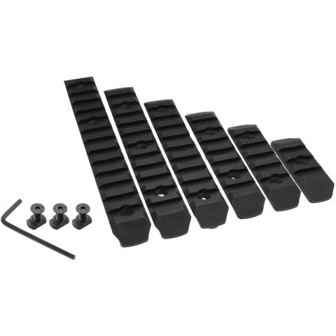 Atlas Custom Works 6 Piece M-LOK Polymer Picatinny Rail Set - BLACK